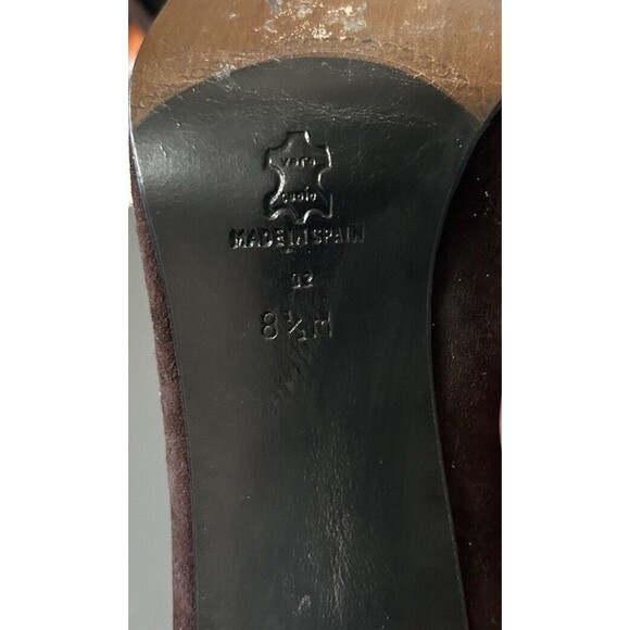 Evan Picone Spain Brown Suede Leather Pumps Heels Slip On Shoes Women’s … - Picture 13 of 15